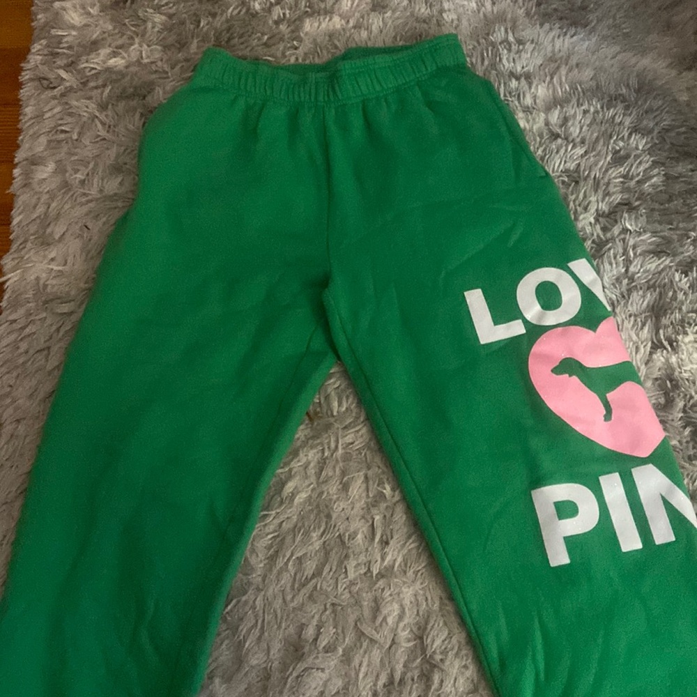 PINK green sweat pants